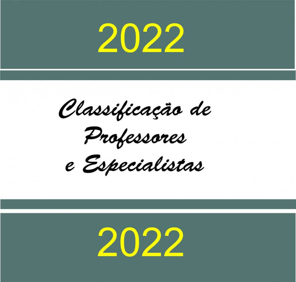 classificacao de professores e especialistas 2022