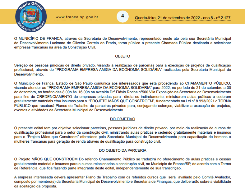 chamamento desenvol